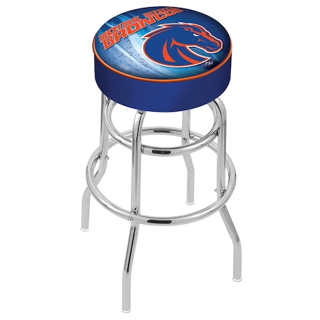 Holland Bar Stool Co 30" Boise State Cushion Seat, 2-Ring Chrome Swivel Bar Stool L7C130BoiseS-D2
